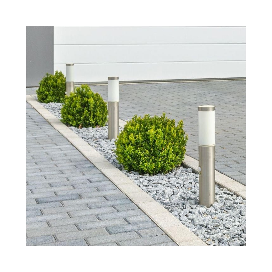 Lauko lempa su jutikliu 1xE27/60W/230V IP44 45cm matinis chromas