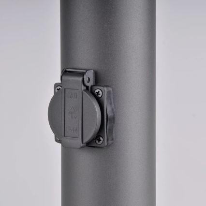 Lauko lempa su lizdu DALLAS 1xE27/12W/230V IP44 antracitas