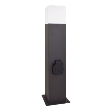 Lauko lempa su lizdu NEW YORK 1xE27/12W/230V IP44 44 cm grafitas
