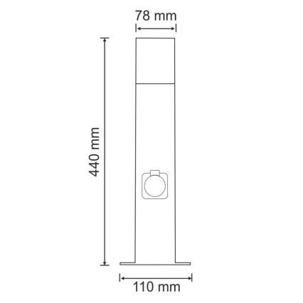 Lauko lempa su lizdu NEW YORK 1xE27/12W/230V IP44 44 cm antracitas
