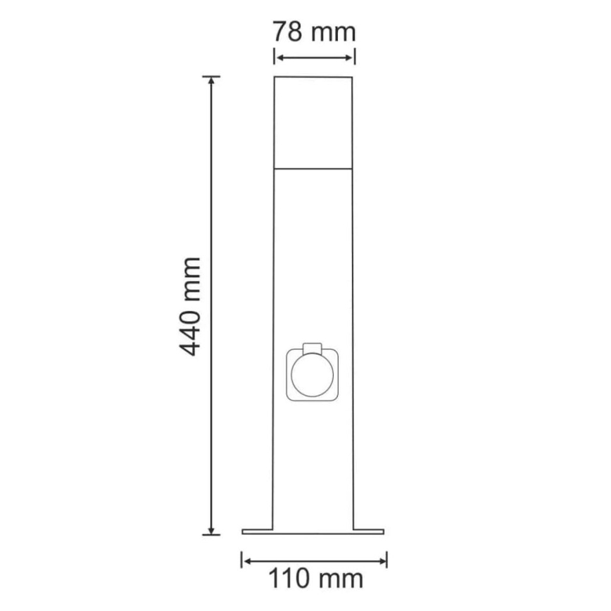 Lauko lempa su lizdu NEW YORK 1xE27/12W/230V IP44 44 cm antracitas
