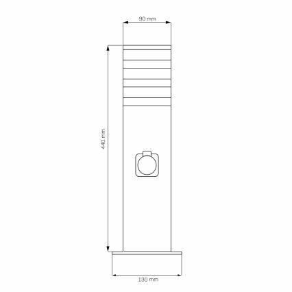 Lauko lempa su lizdu TEKSAS 1xE27/20W/230V IP54 44 cm
