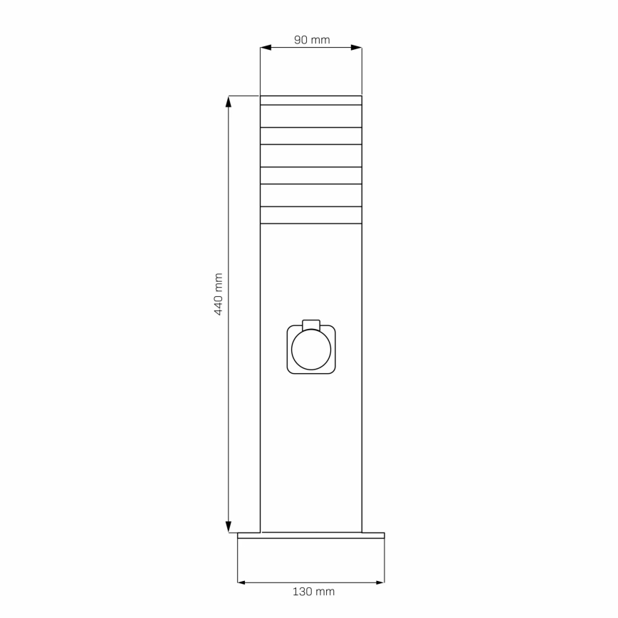 Lauko lempa su lizdu TEKSAS 1xE27/20W/230V IP54 44 cm