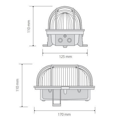 Lauko lubinis šviestuvas OVAL 1xE27/60W/230V IP44 rudas