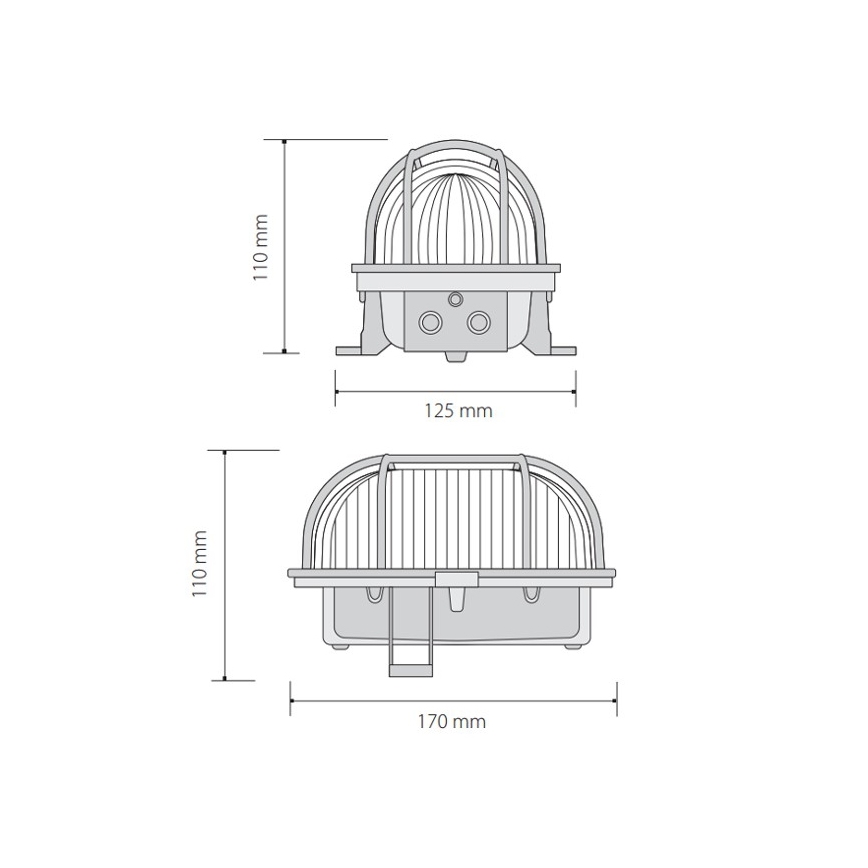 Lauko lubinis šviestuvas OVAL 1xE27/60W/230V IP44 rudas