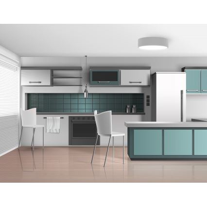 Lauko lubinis šviestuvas su jutikliu CLEO 2xE27/24W/230V d. 30 cm pilkas IP54