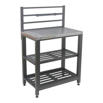 Lauko modulinis stalas 80x47x123 cm juodas/nerūdijančio plieno
