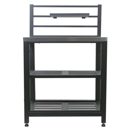 Lauko modulinis stalas 80x47x123 cm juodas/nerūdijančio plieno