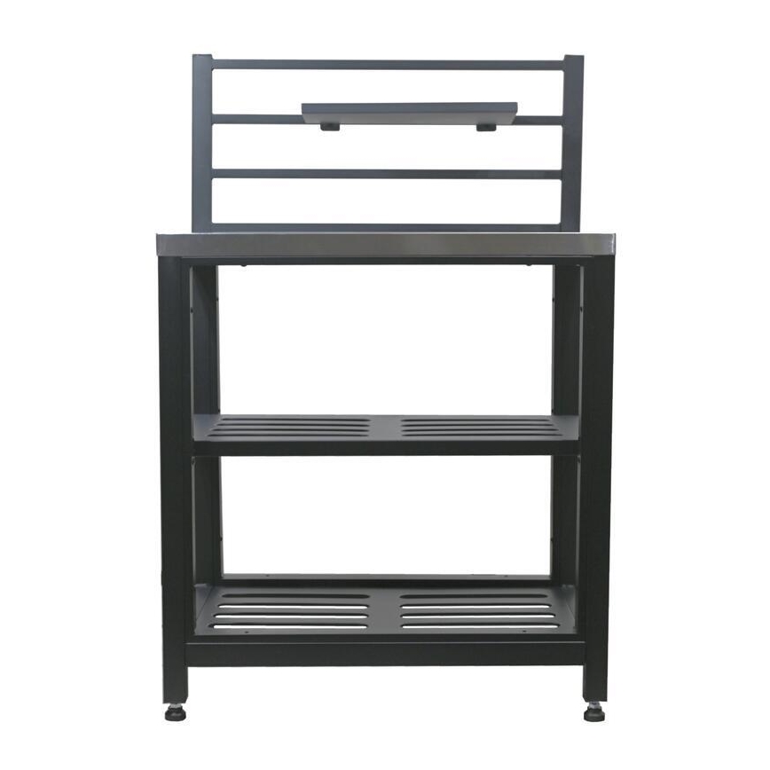 Lauko modulinis stalas 80x47x123 cm juodas/nerūdijančio plieno