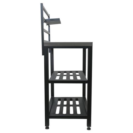 Lauko modulinis stalas 80x47x123 cm juodas/nerūdijančio plieno