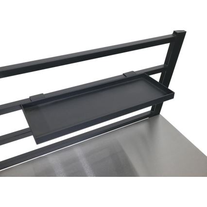 Lauko modulinis stalas 80x47x123 cm juodas/nerūdijančio plieno