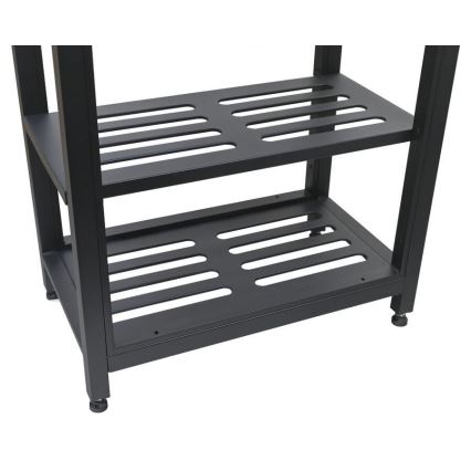 Lauko modulinis stalas 80x47x123 cm juodas/nerūdijančio plieno