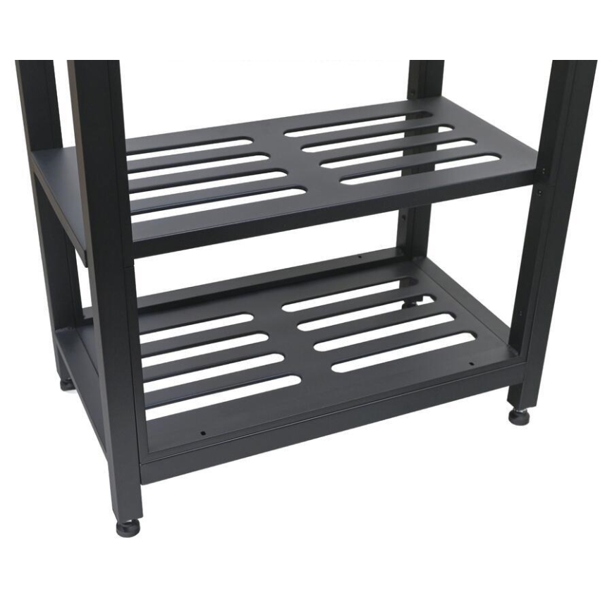Lauko modulinis stalas 80x47x123 cm juodas/nerūdijančio plieno
