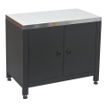 Lauko modulis spintelė griliui 80x47x69 cm juoda/nerūdijančio plieno