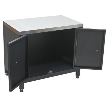 Lauko modulis spintelė griliui 80x47x69 cm juoda/nerūdijančio plieno