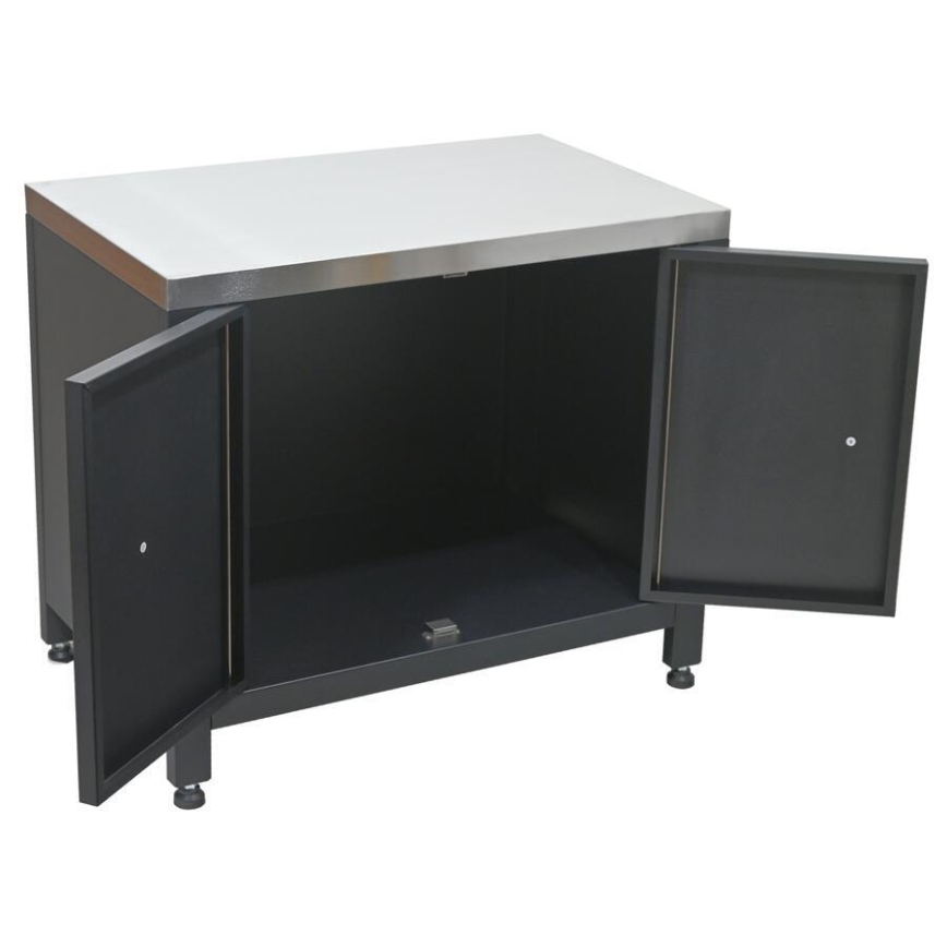 Lauko modulis spintelė griliui 80x47x69 cm juoda/nerūdijančio plieno