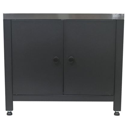 Lauko modulis spintelė griliui 80x47x69 cm juoda/nerūdijančio plieno