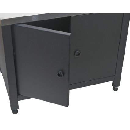 Lauko modulis spintelė griliui 80x47x69 cm juoda/nerūdijančio plieno