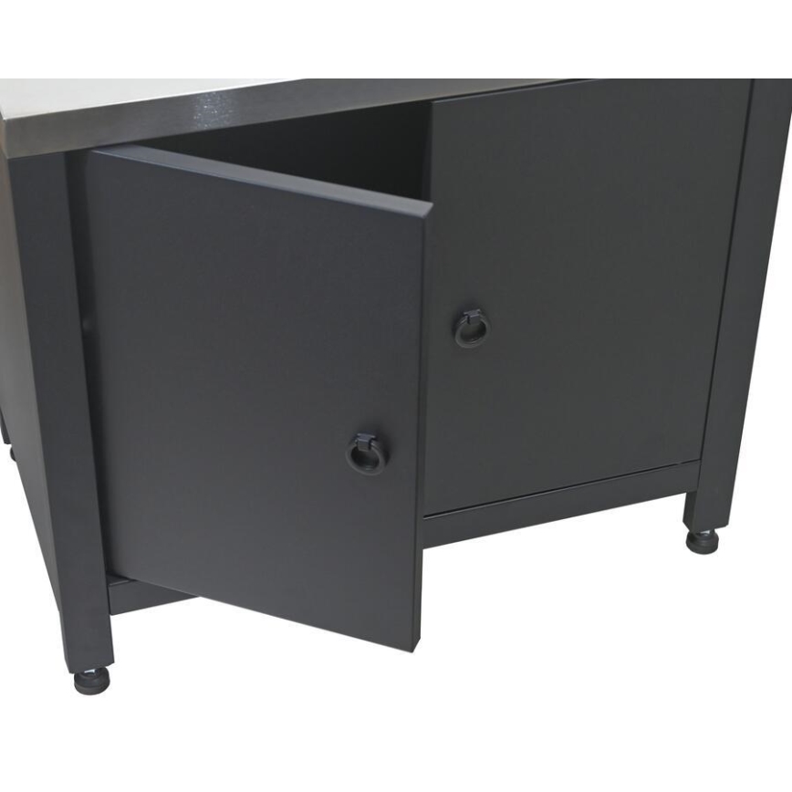 Lauko modulis spintelė griliui 80x47x69 cm juoda/nerūdijančio plieno