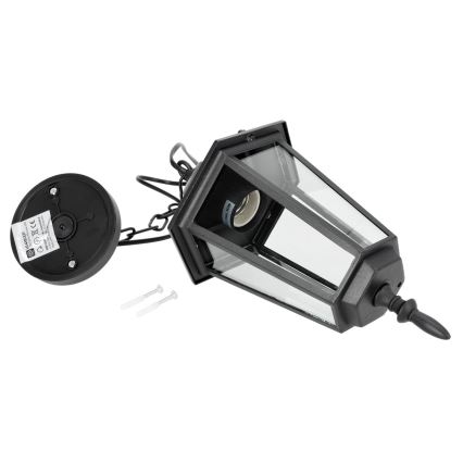 Lauko pakabinamas sietynas 1xE27/60W/230V juodas