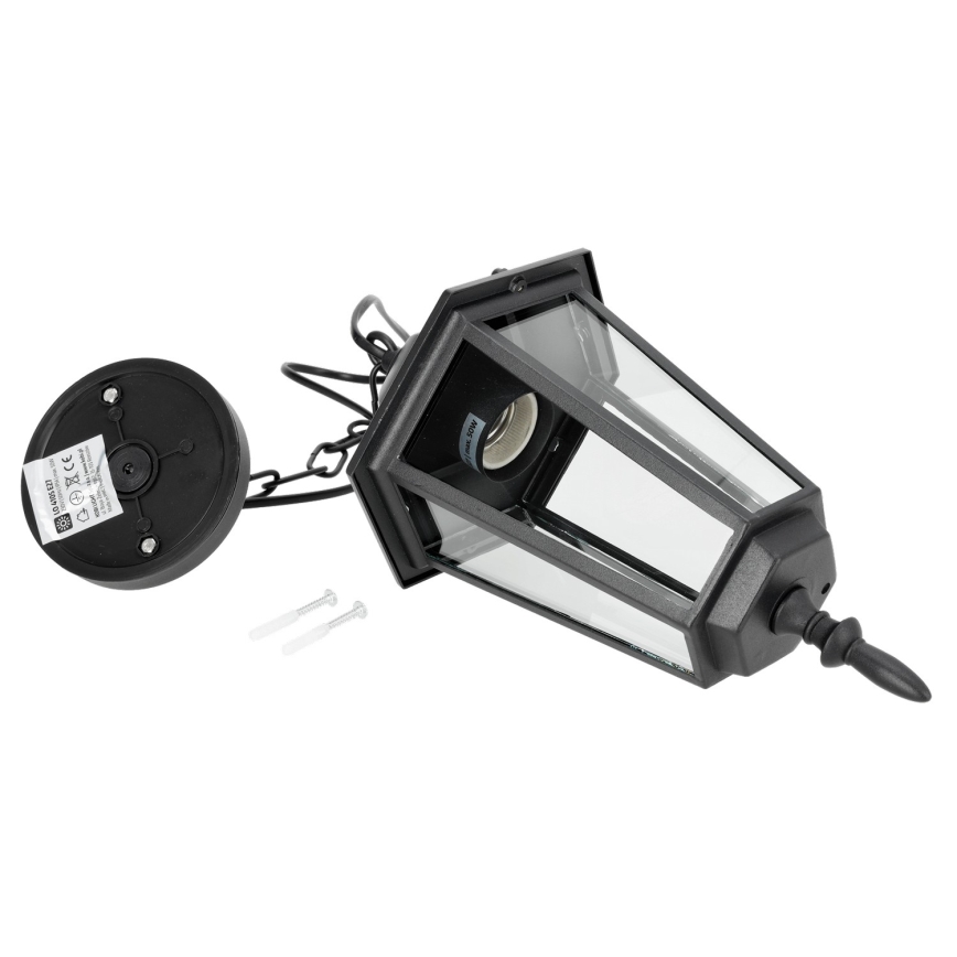 Lauko pakabinamas sietynas 1xE27/60W/230V juodas