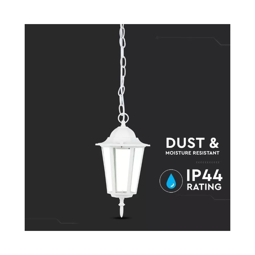 Lauko pakabinamas sietynas ant grandinės 1xE27/40W/230V IP44 baltas