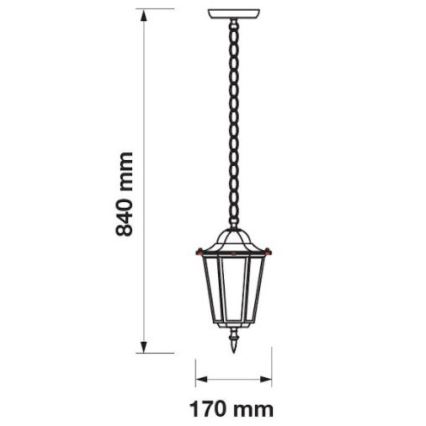 Lauko pakabinamas sietynas ant grandinės 1xE27/40W/230V IP44 baltas