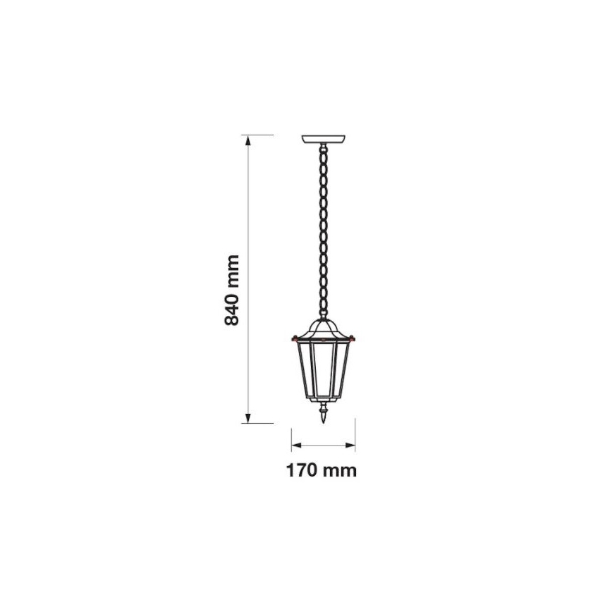 Lauko pakabinamas sietynas ant grandinės 1xE27/40W/230V IP44 baltas