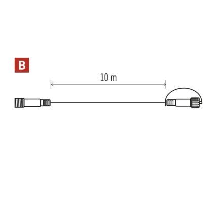 Lauko prailginimo laidas girliandoms, skaidrus, 10m, IP44