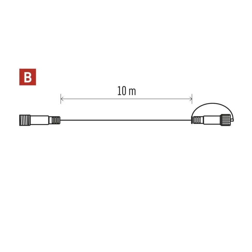 Lauko prailginimo laidas girliandoms, skaidrus, 10m, IP44