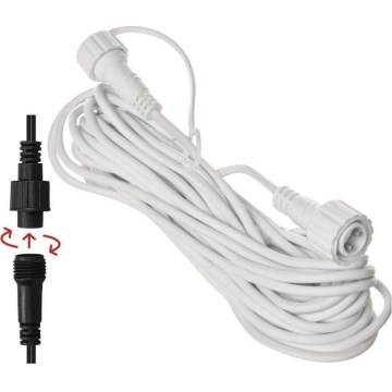 Lauko prailginimo laidas jungiamoms girliandoms 10 m IP44 baltas