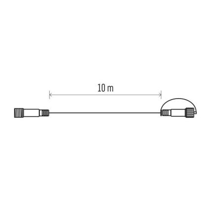 Lauko prailginimo laidas jungiamoms girliandoms 10 m IP44 baltas