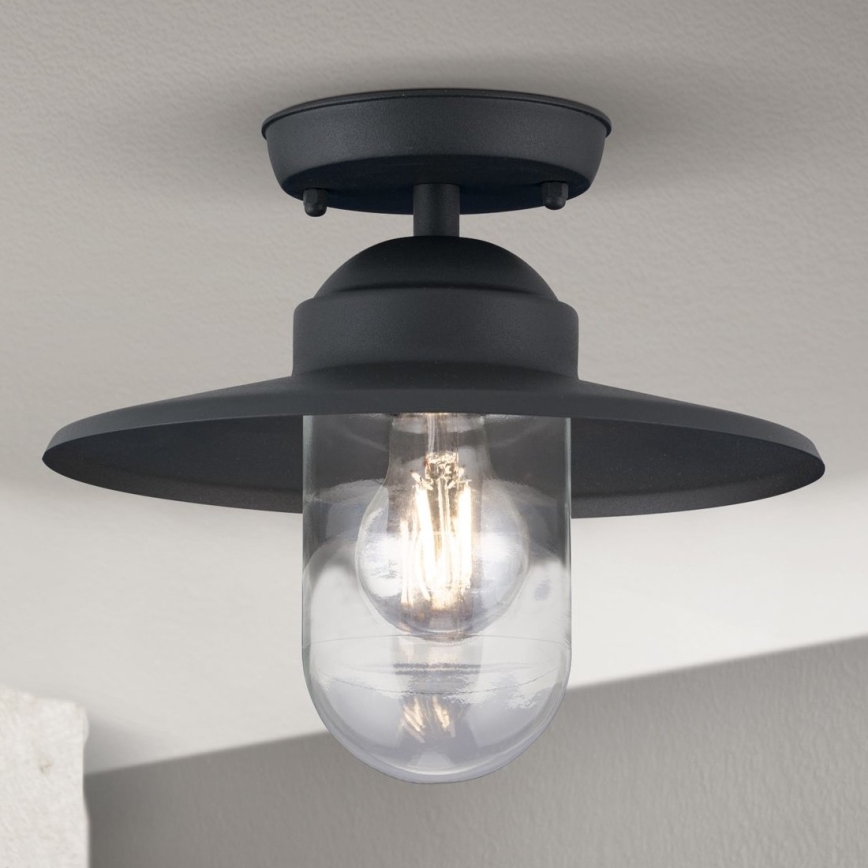 Lauko pritvirtinamas sietynas EDWARD 1xE27/60W/230V IP44 juoda