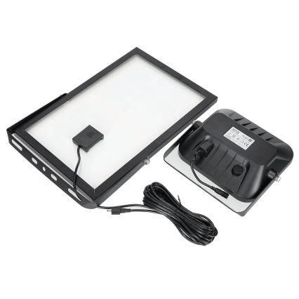 Lauko saulės prožektorius su jutikliu LED/30W/6,4V 4000K IP65 + valdymo pultas