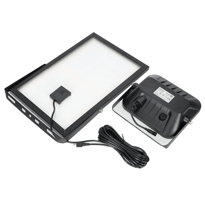 Lauko saulės prožektorius su jutikliu LED/30W/6,4V 4000K IP65 + valdymo pultas
