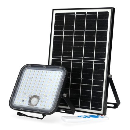 Lauko saulės prožektorius su jutikliu LED/30W/6,4V 4000K IP65 + valdymo pultas