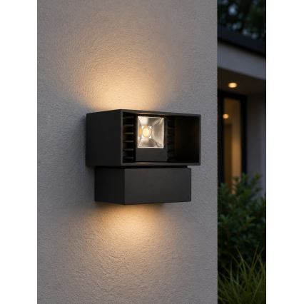 Lauko sieninis LED šviestuvas LED/6W/230V IP54 juodas
