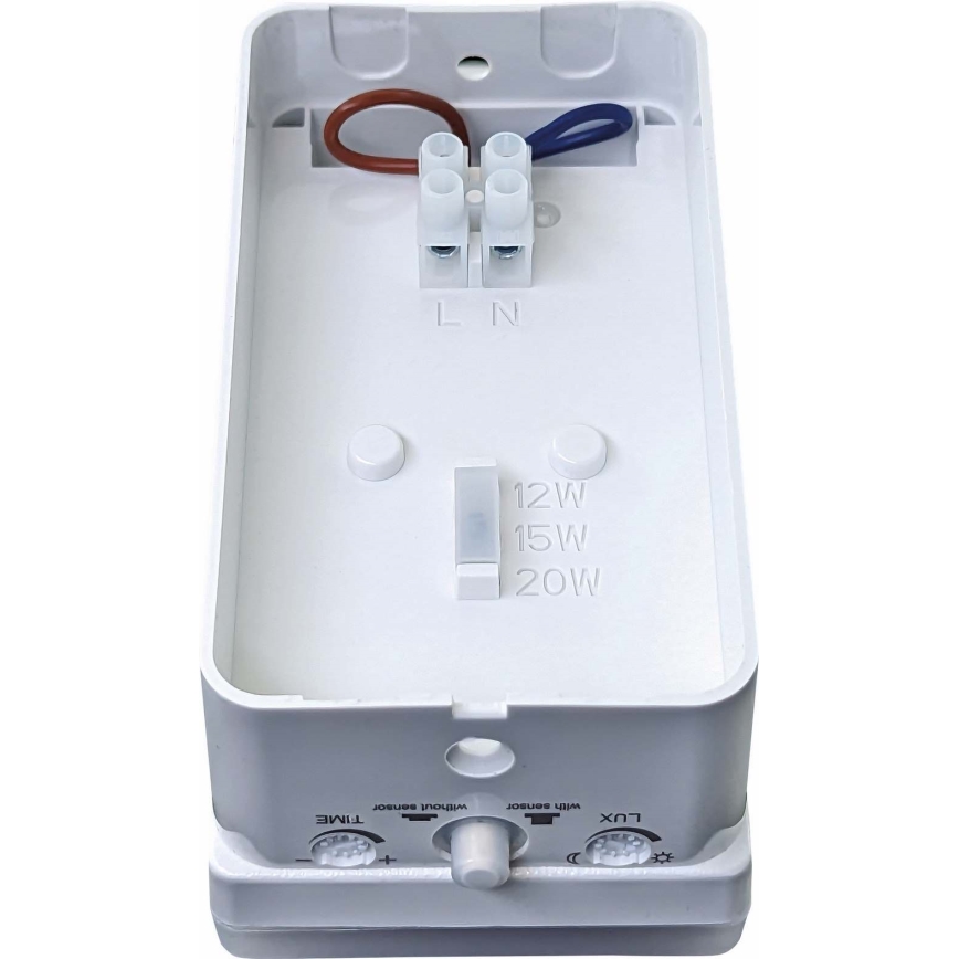 LED dimeriuojamas lauko sieninis šviestuvas su judesio ir sutemos jutikliu LED/12/15/20W/230V IP65 baltas