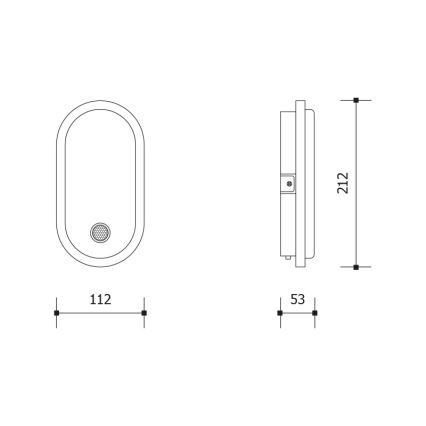 LED lauko sieninis šviestuvas su judesio ir sutemų jutikliu OVAL LED/10W/230V IP65 balta