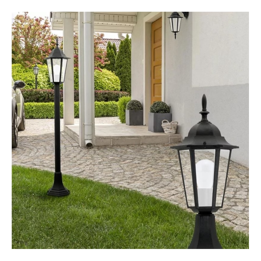 Lauko sieninis šviestuvas 1xE27/20W/230V IP43 juoda