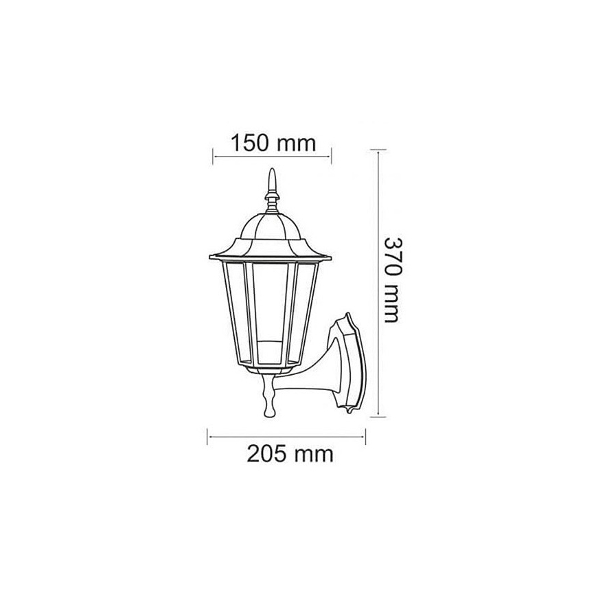 Lauko sieninis šviestuvas 1xE27/20W/230V IP43 patina
