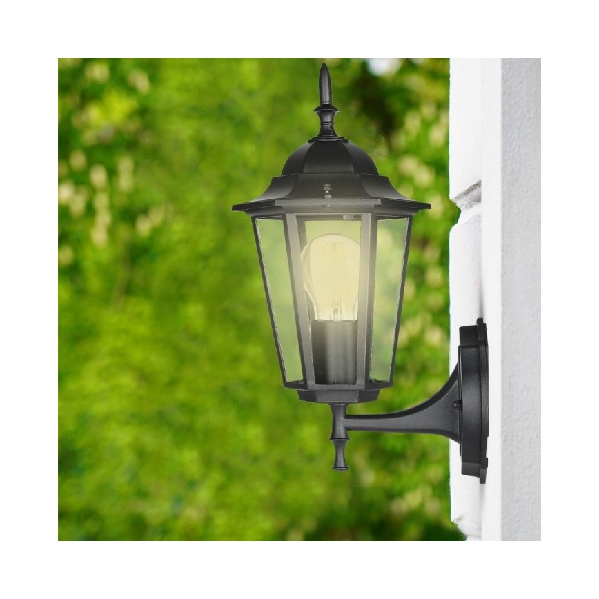 Lauko sieninis šviestuvas 1xE27/40W/230V IP44 juoda