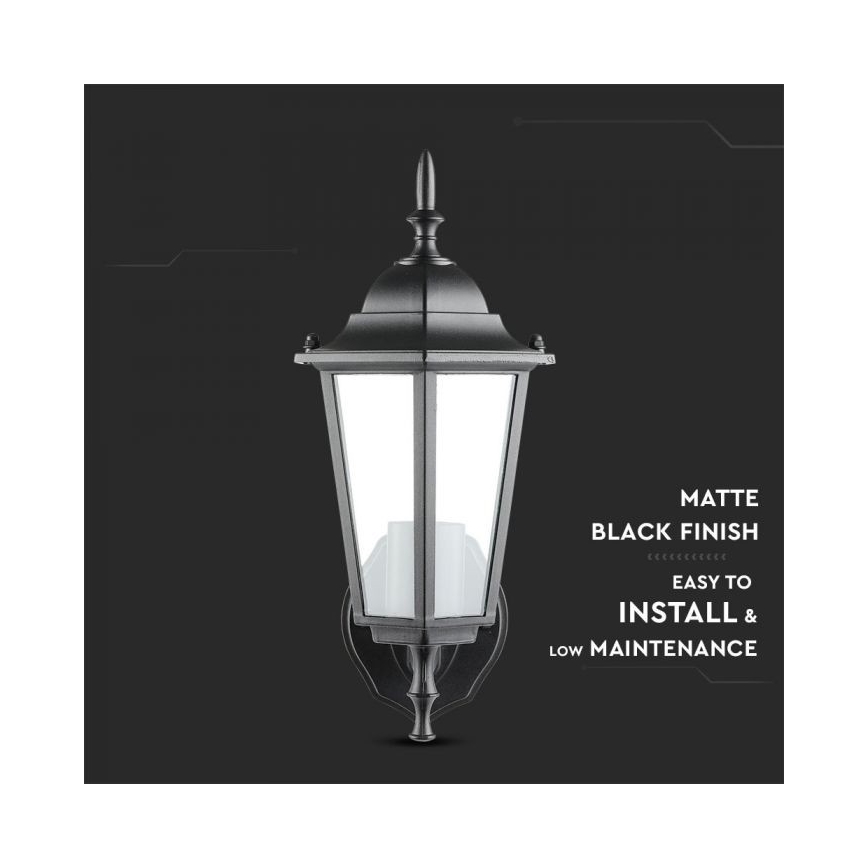 Lauko sieninis šviestuvas 1xE27/40W/230V IP44 juoda