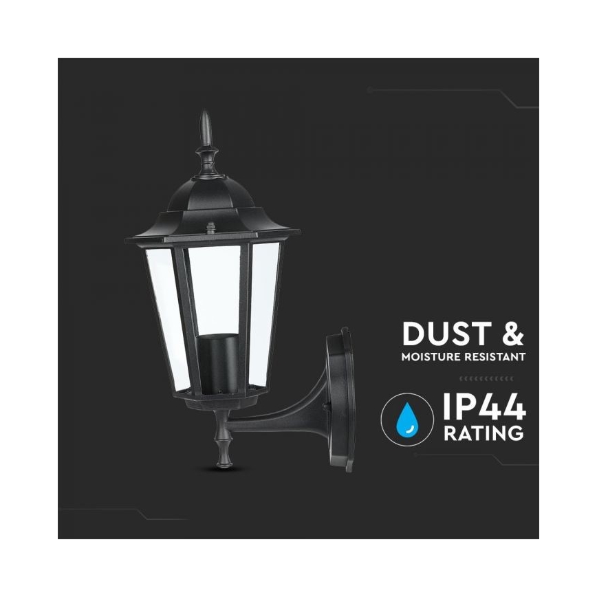 Lauko sieninis šviestuvas 1xE27/40W/230V IP44 juoda