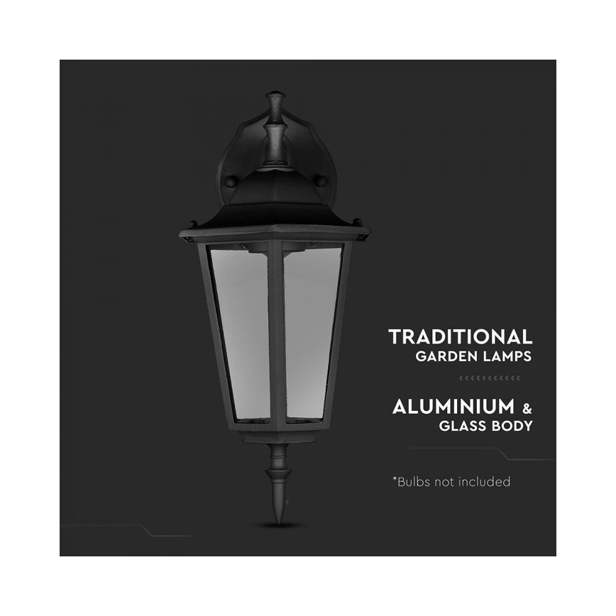 Lauko sieninis šviestuvas 1xE27/40W/230V IP44 juoda