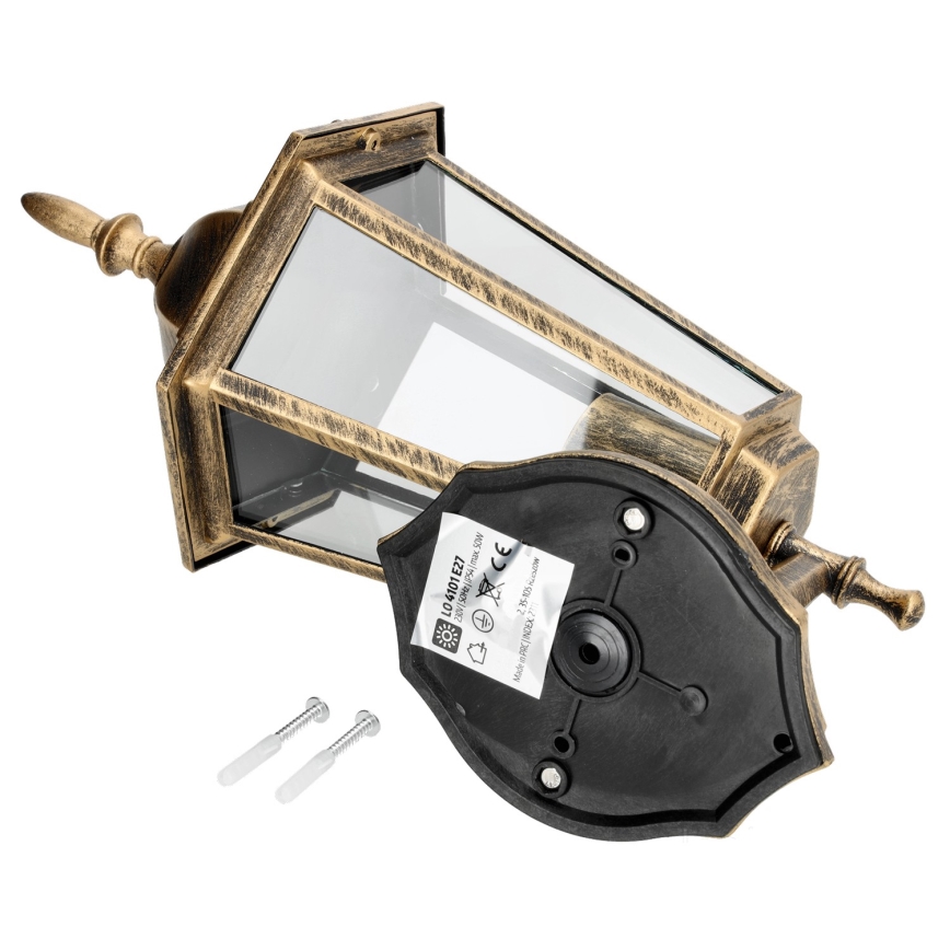 Lauko sieninis šviestuvas 1xE27/60W/230V IP44 auksinis