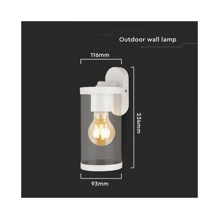 Lauko sieninis šviestuvas 1xE27/60W/230V IP44 balta