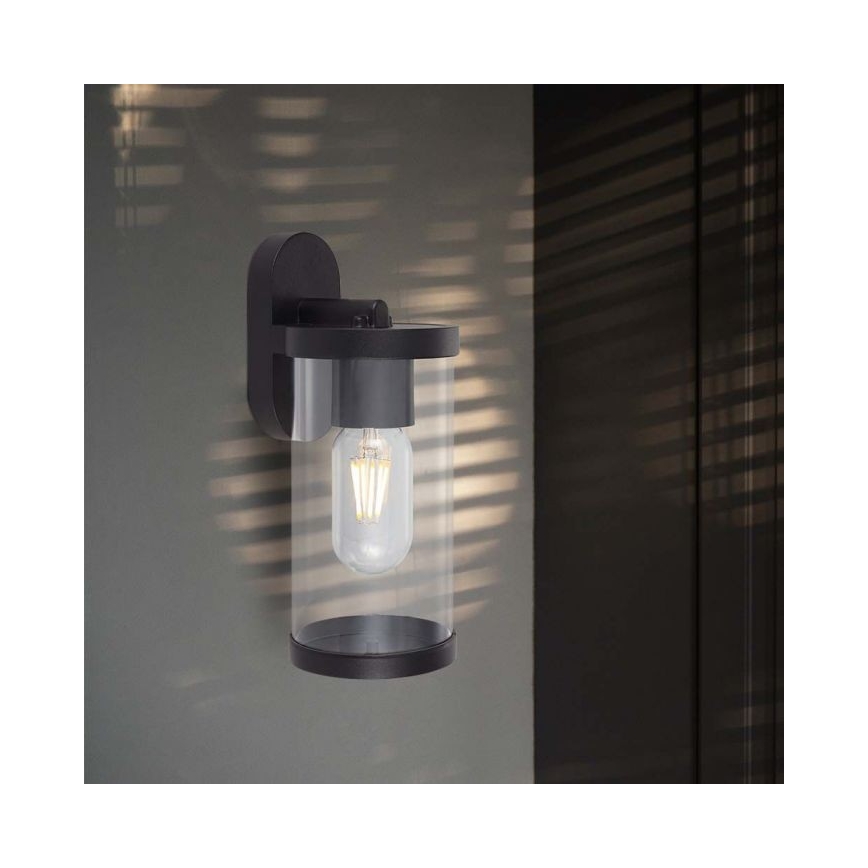 Lauko sieninis šviestuvas 1xE27/60W/230V IP44 juoda