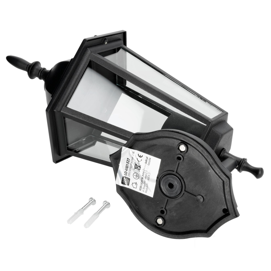 Lauko sieninis šviestuvas 1xE27/60W/230V IP44 juodas
