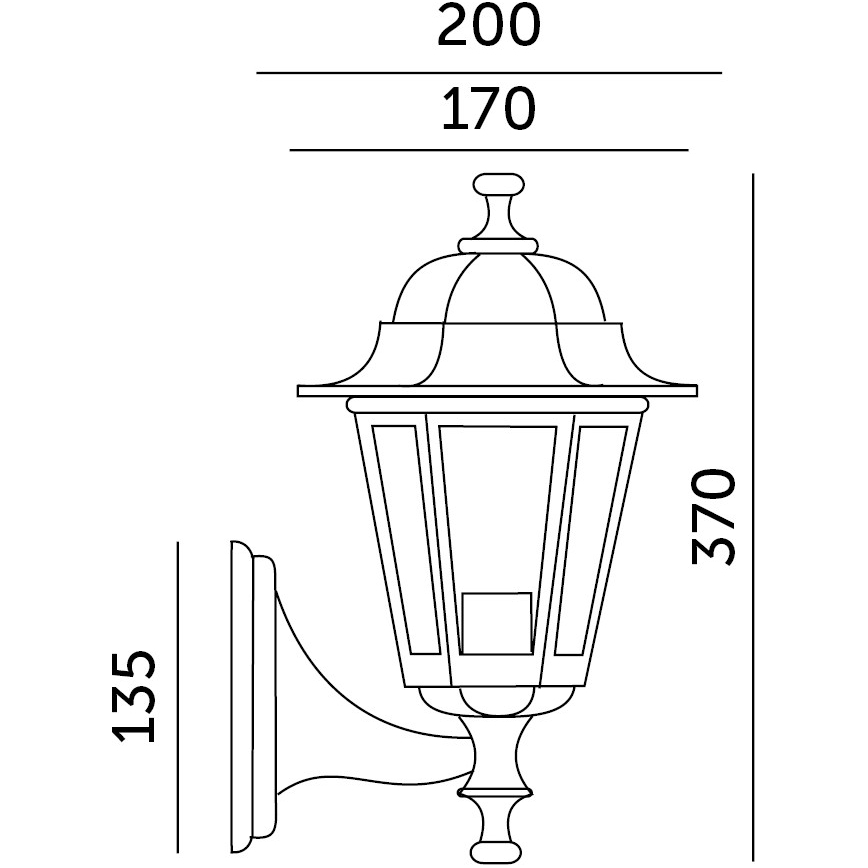 Lauko sieninis šviestuvas 1xE27/60W/230V IP44 juodas